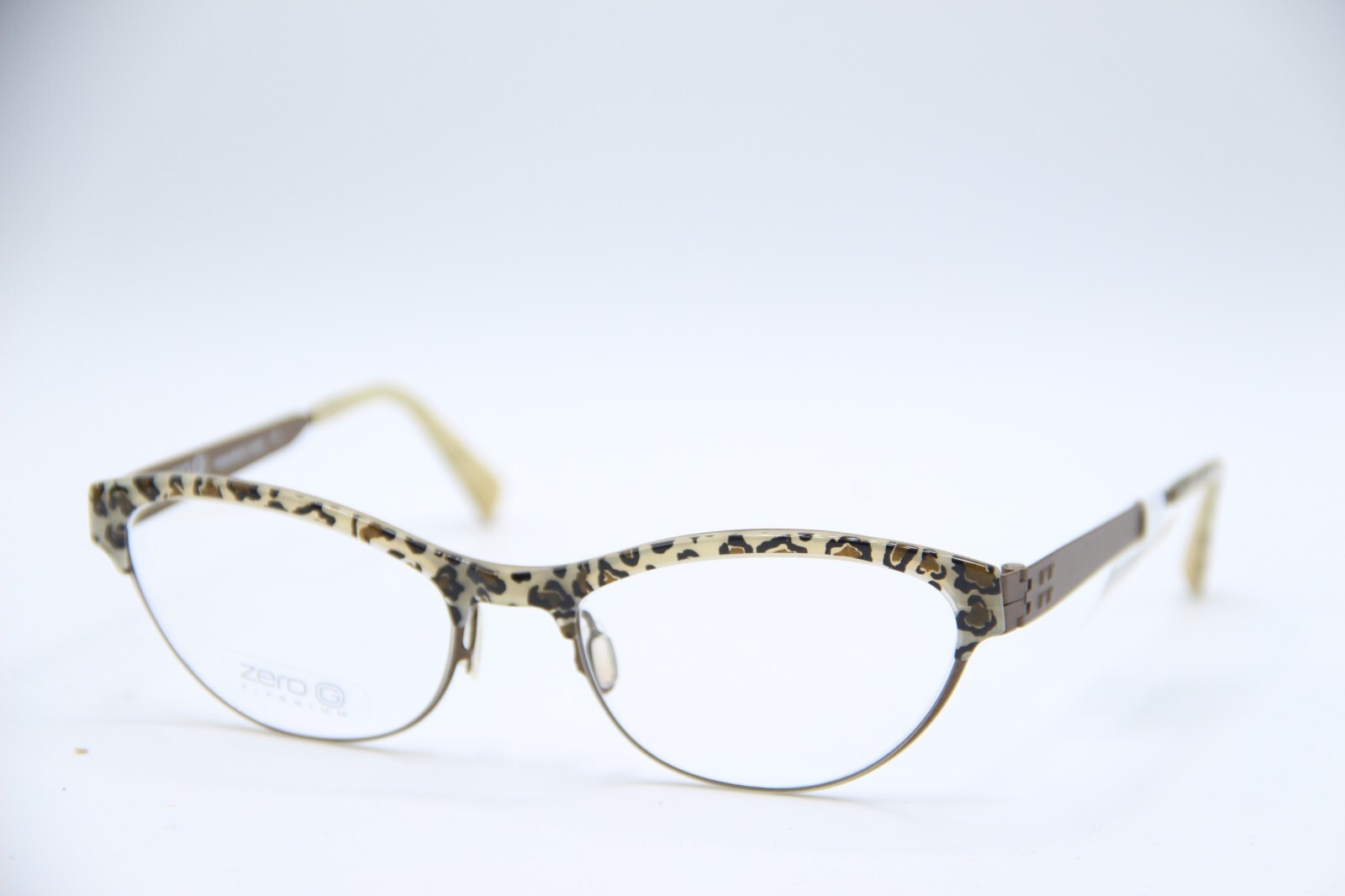 NEW ZERO LEOPARD-BROWN CAT EYE AUTHENTIC DESIGNER FRAMES EYEGLASSES 54-18
