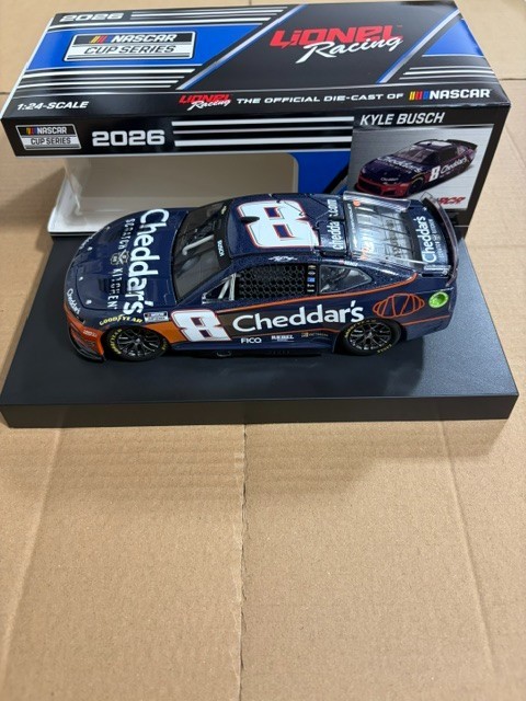 2026 Kyle Busch Cheddar\'s #8 Lionel Racing Action 1:24 Scale Diecast Car 2026 Kyle Busch Cheddar\'s #8 Lionel Racing Action 1:24 Scale Diecast Car