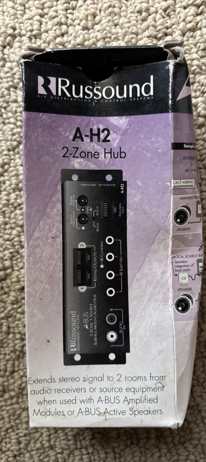 Russound A-H2 Two Zone Single Source Hub for A-BUS Systems Russound A-H2 Two Zone Single Source Hub for A-BUS Systems