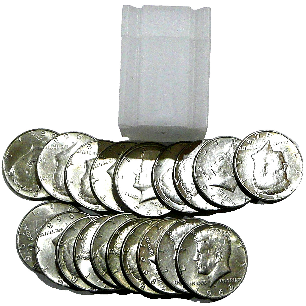 $10.00 Face ☆☆ 1 Roll  1966-1969 ☆☆  JFK Half Dollars ☆ 40% Silver☆ Random Dates