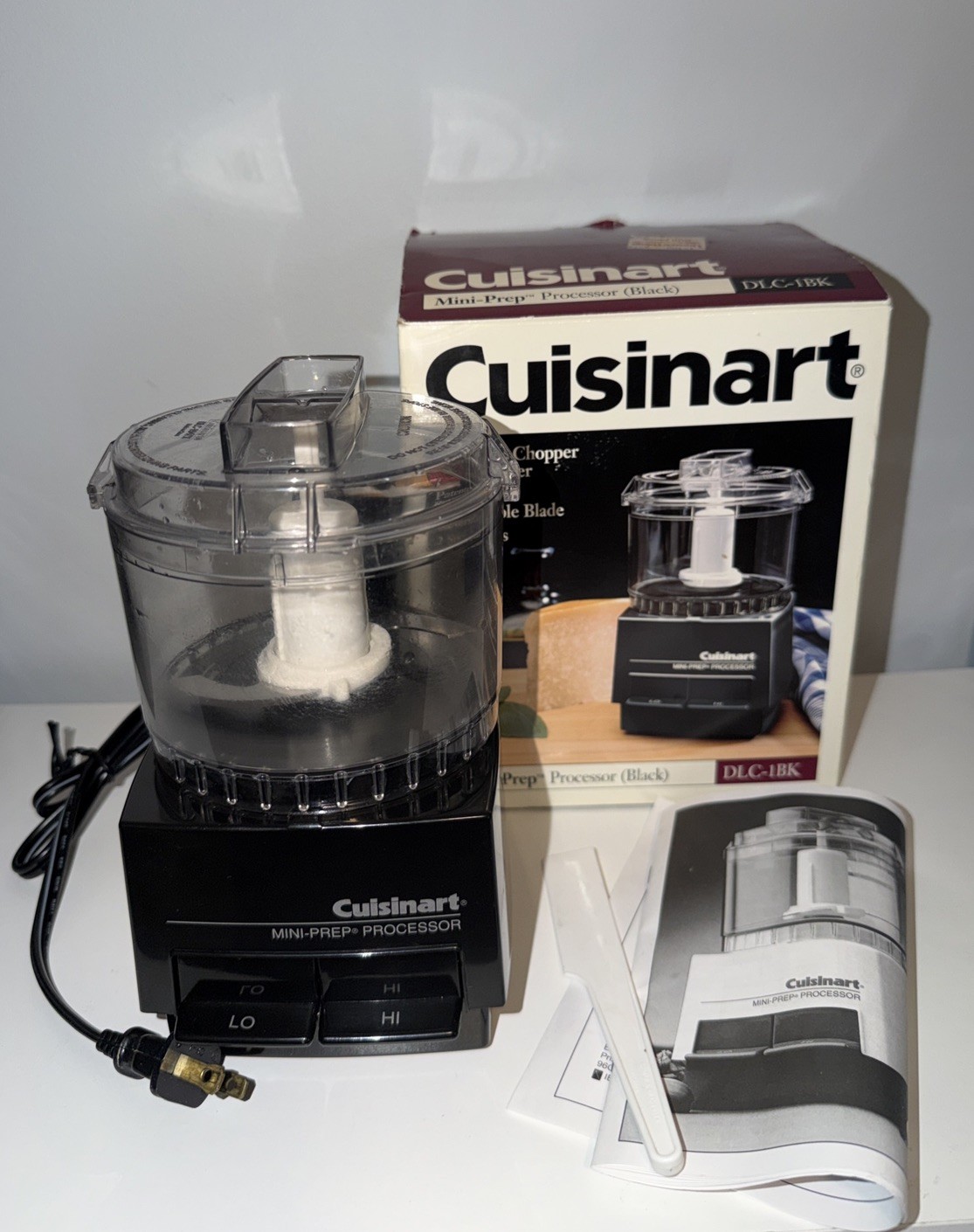 Cuisinart Mini-Prep Food Processor DLC-1 black 2-Speed LO HI Excellent WORKING 