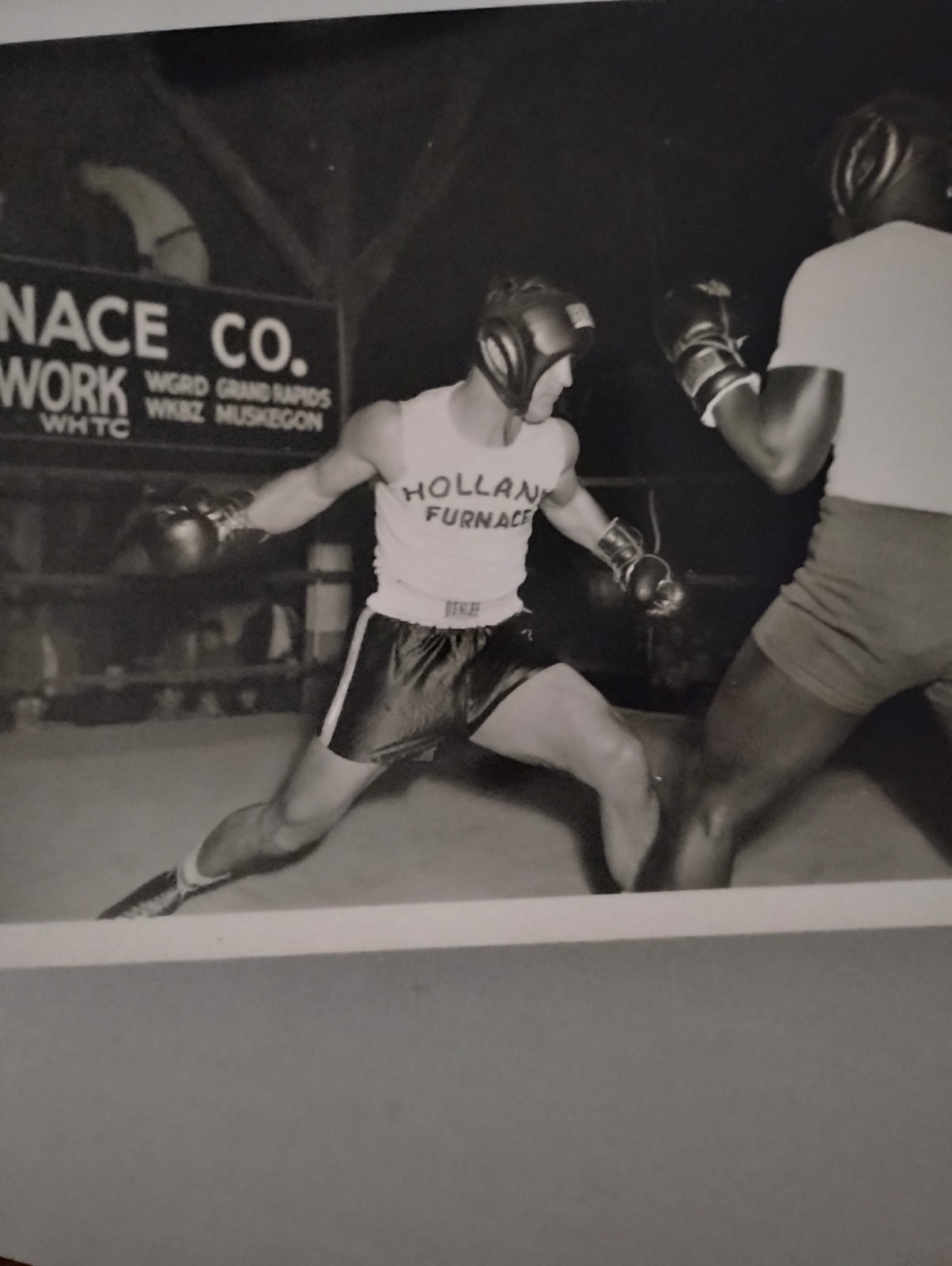 Rocky Marciano Training Type 1 Photo & 4x5 Neg 1953 Holland, MI.  Rm006