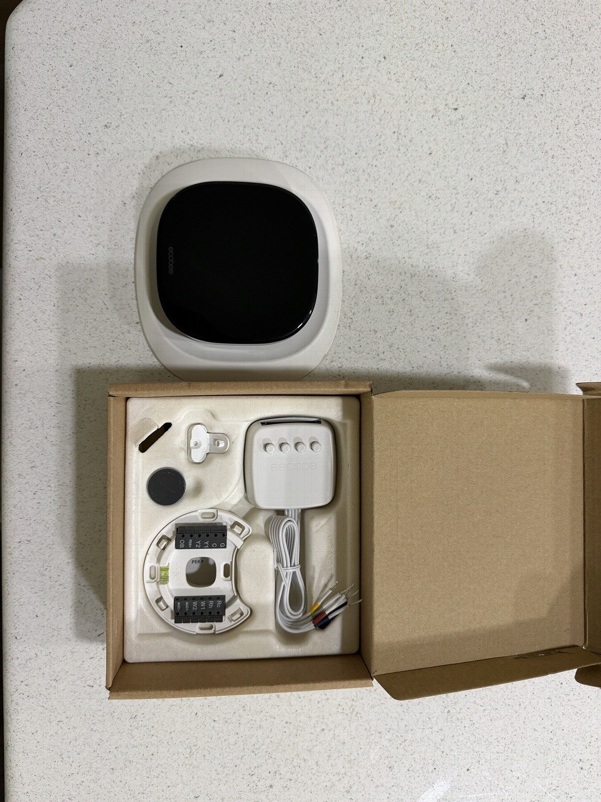 ecobee Premium Thermostat Wi-Fi App Control Alexa Air Quality Sensor White ecobee Premium Thermostat Wi-Fi App Control Alexa Air Quality Sensor White