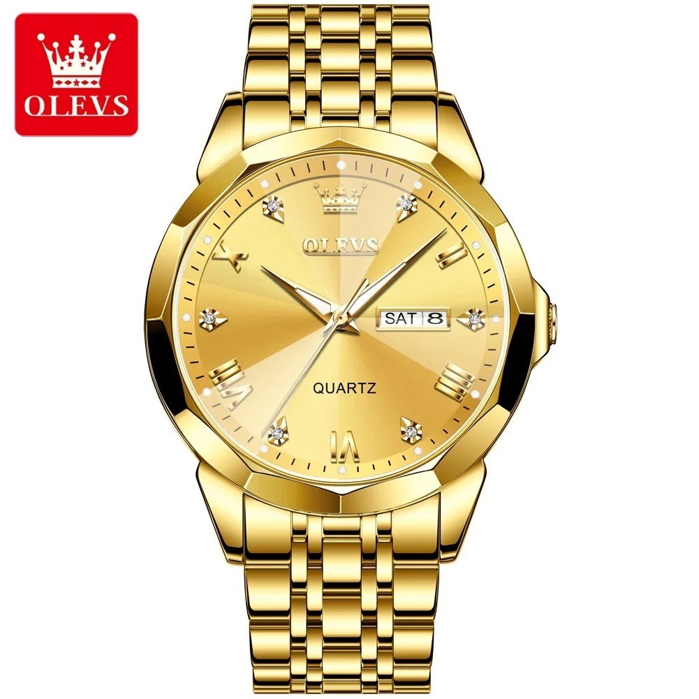 OLEVS Men\'s Watch Rhombus Mirror Original Quartz for Man Waterproof Luminous OLEVS Men\'s Watch Rhombus Mirror Original Quartz for Man Waterproof Luminous