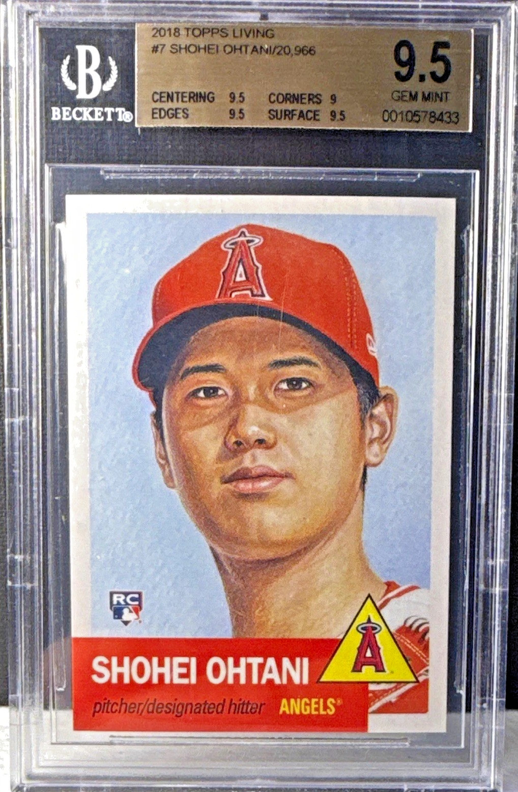 Topps Living 2018 Shohei Ohtani Rookie Los Angeles Angels #7 BGS 9.5 Gem Mint