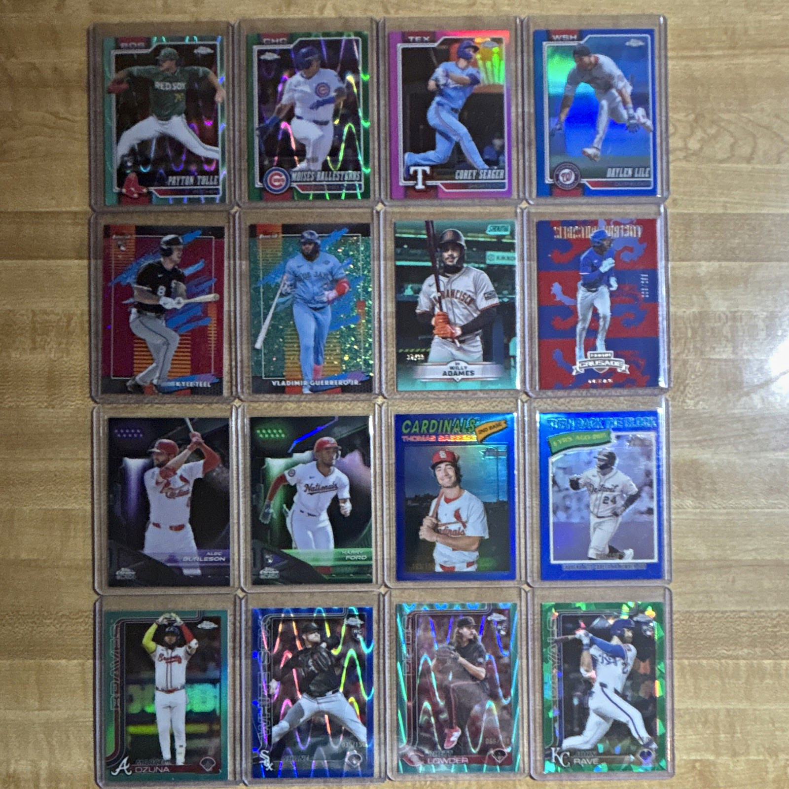 Topps 2024-26 MLB 16 Card Lot Chrome Black Heritage Parallels Rookies All #’D
