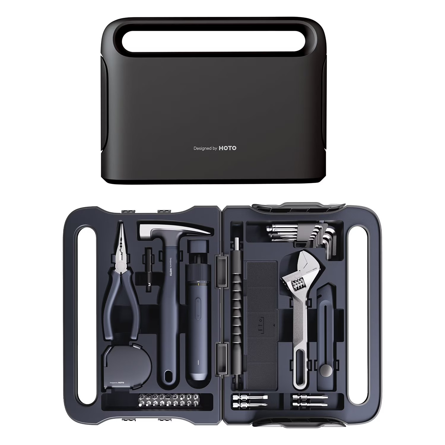 HOTO 40-Piece Household Tool Kit with Smart LED 3 Torque Electric Screwdriver