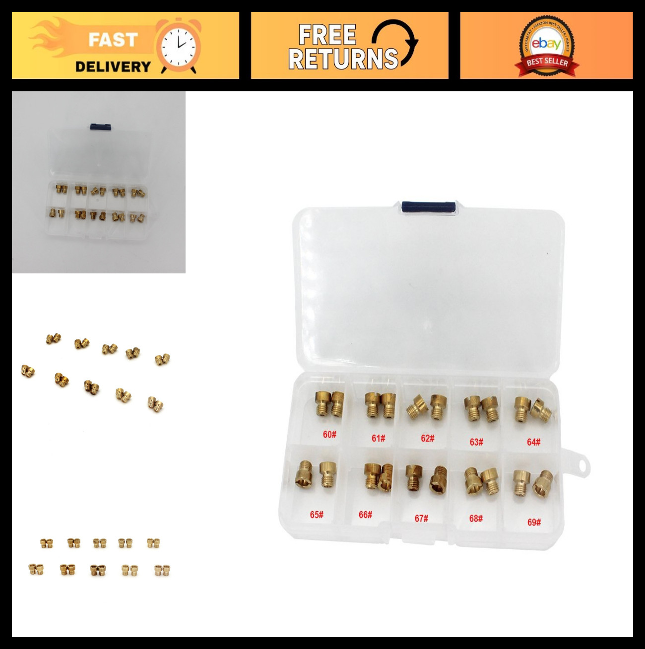 20Pcs Carburetor Main Jet Assortment Kit for Quick Fuel Demon Avenger 1/4