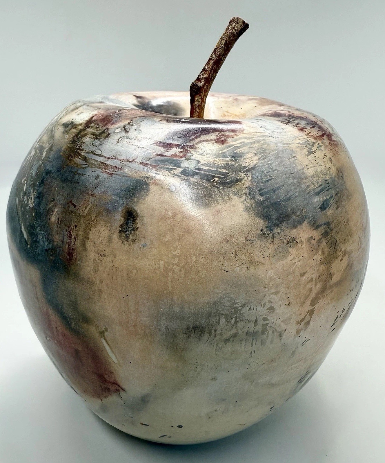 VTG Ceramic HandPainted Marble-Look Apple Sculpture Pottery Art Artist Signed VTG Ceramic HandPainted Marble-Look Apple Sculpture Pottery Art Artist Signed