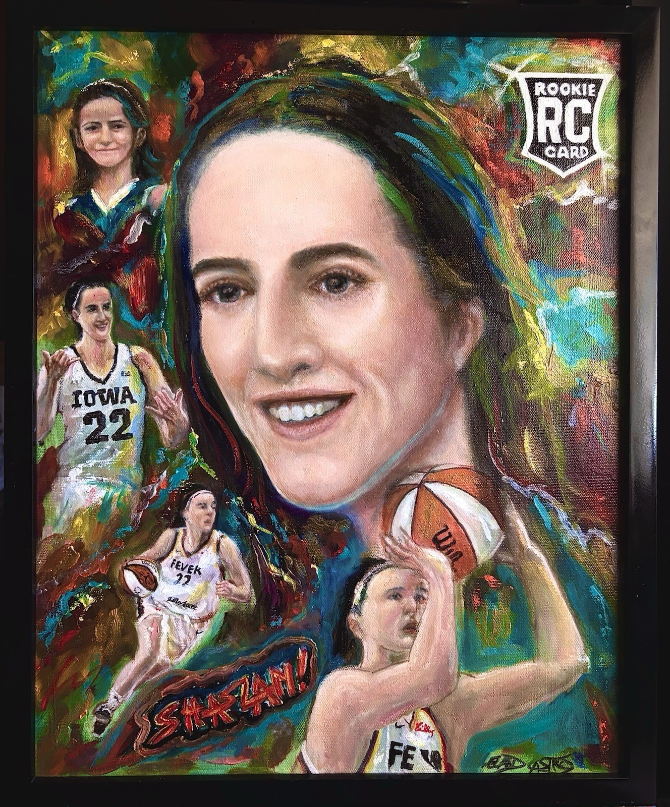Most Awesome Original Caitlin Clark  oil Painting, Indiana Fever #22