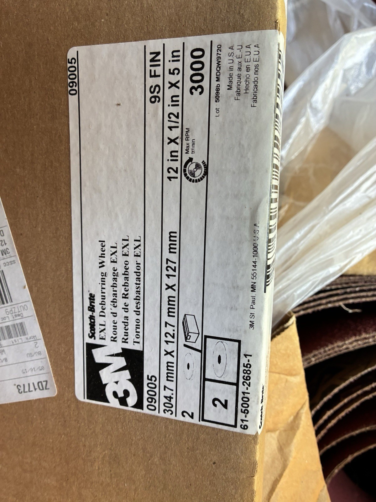 3M Scotch-Brite EXL Deburring Wheels (Part # 09005 / 61-5001-2685-1). 3M Scotch-Brite EXL Deburring Wheels (Part # 09005 / 61-5001-2685-1).
