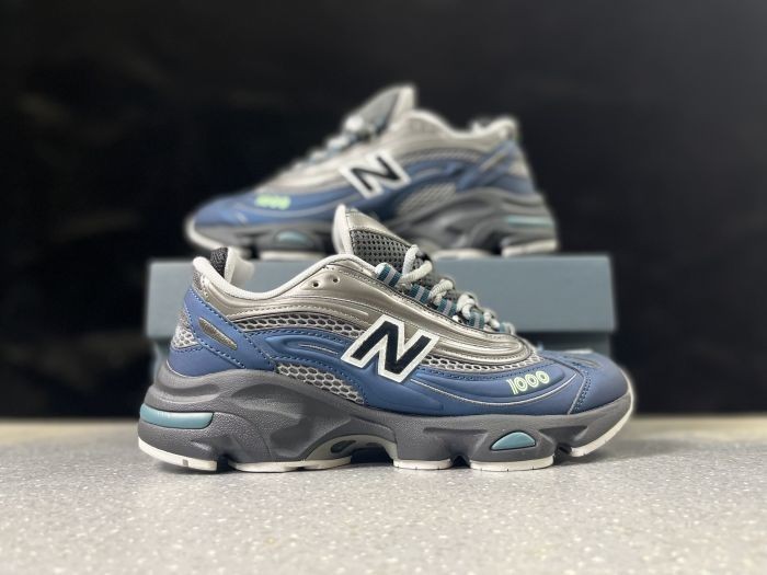 New Balance 1000 Navy/Silver Low Top Lace-Up Athletic Sneaker Men Shoe