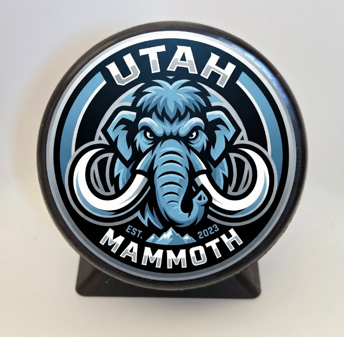 New 2026 Utah Mammoth Hockey Puck With Stand