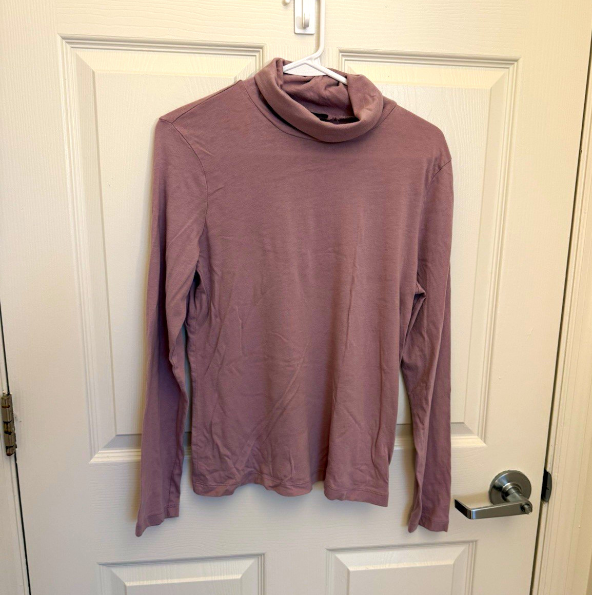 Talbots Petites PM Purple Solid Turtleneck Long Sleeve Cotton Modal Top Talbots Petites PM Purple Solid Turtleneck Long Sleeve Cotton Modal Top