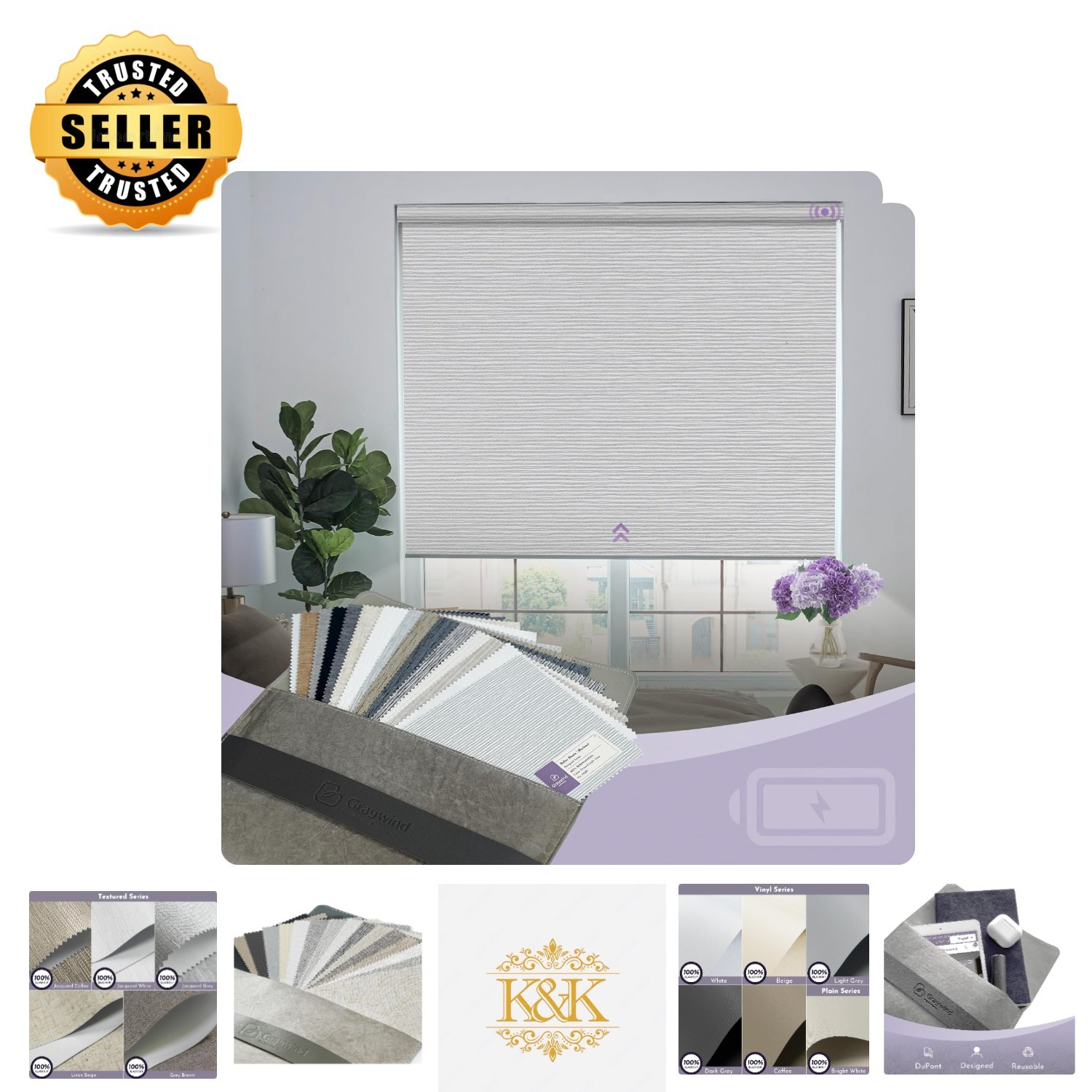 100% Blackout Waterproof Roller Shades - Cordless Blinds for Total Light Control