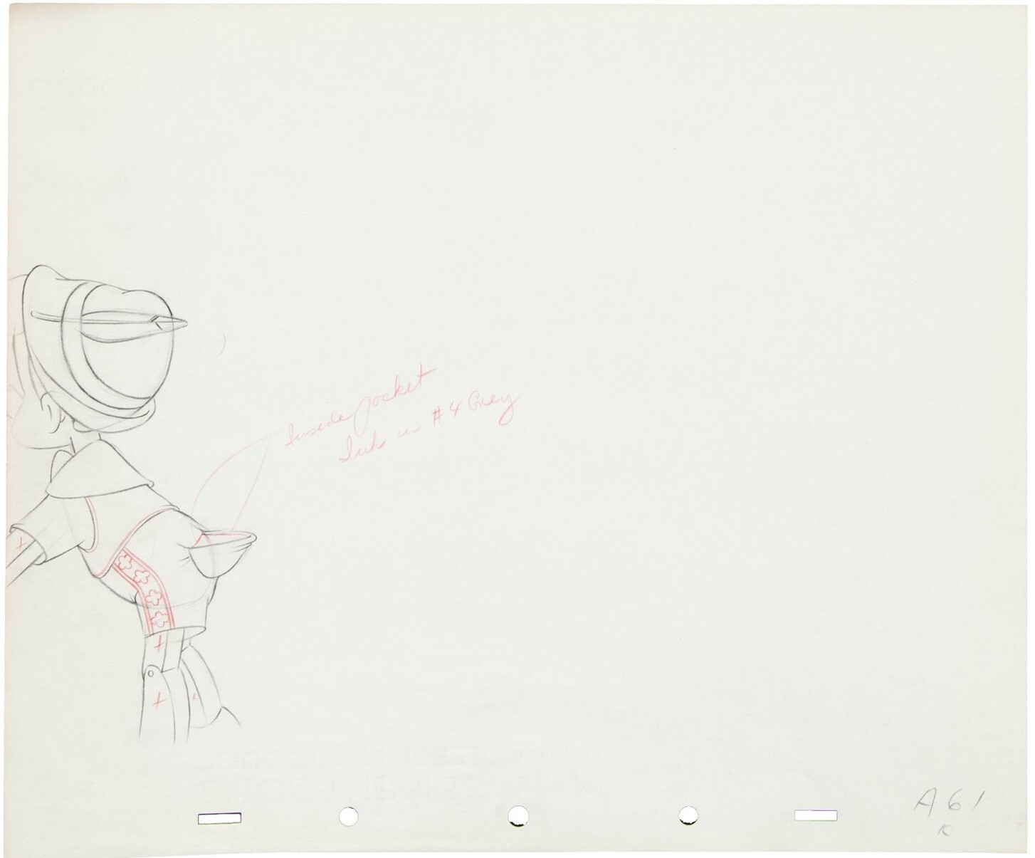 1939/1940 WALT DISNEY'S PINOCCHIO ORIGINAL PRODUCTION DRAWING ANIMATION ART PAGE