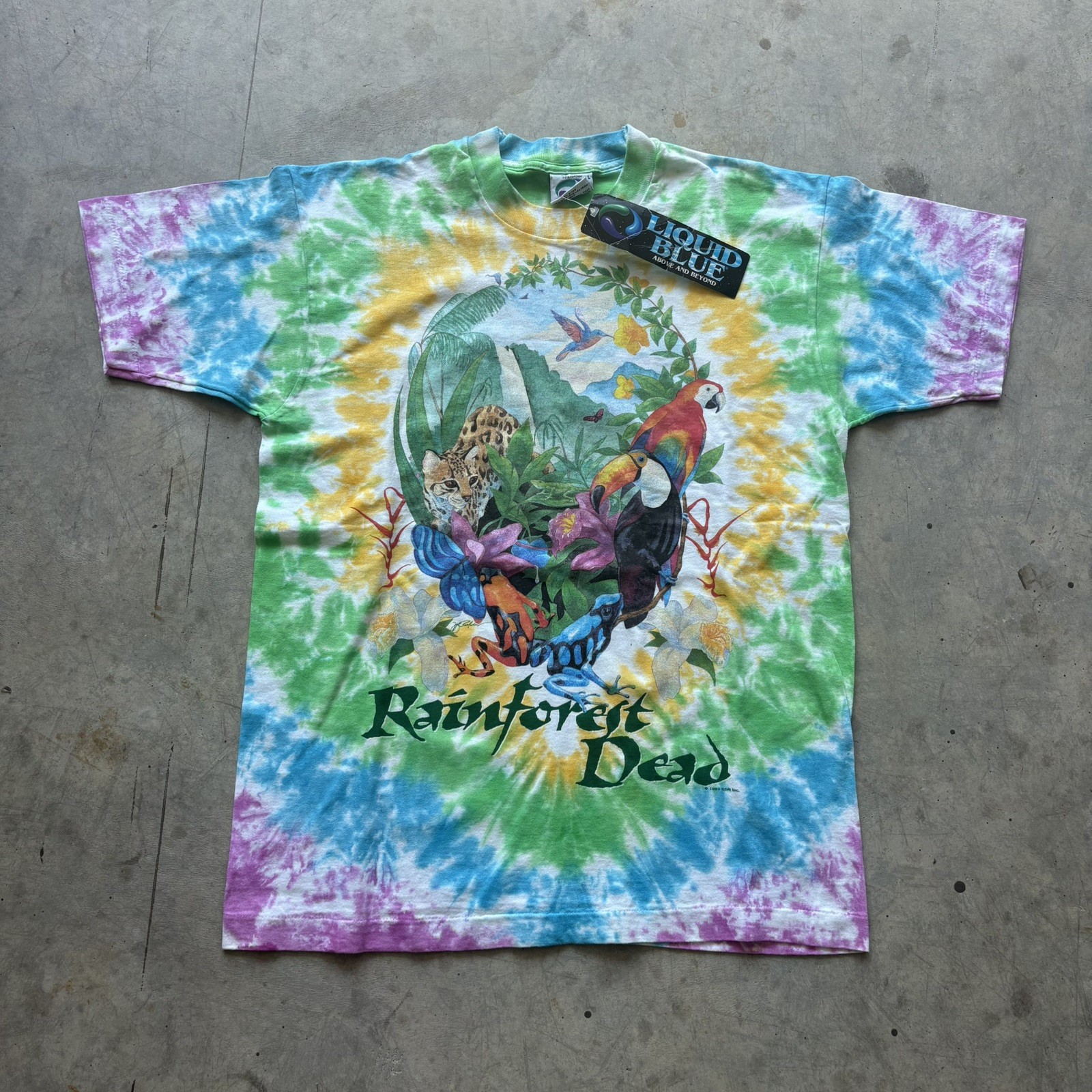 Vintage 1993 Grateful Dead “Rainforest Dead” Tie Dye Double Sided Tee Vintage 1993 Grateful Dead “Rainforest Dead” Tie Dye Double Sided Tee