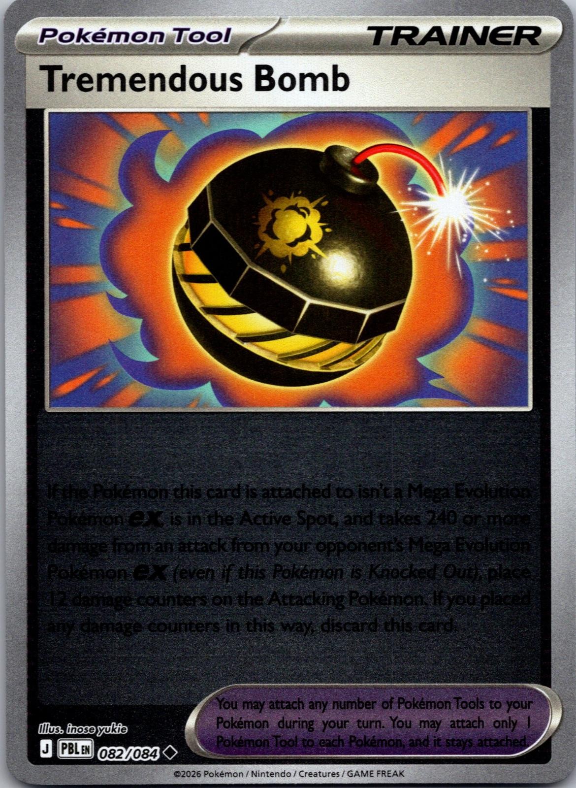 Tremendous Bomb Pitch Black Pokemon Uncommon Reverse Holo Near Mint 082/084