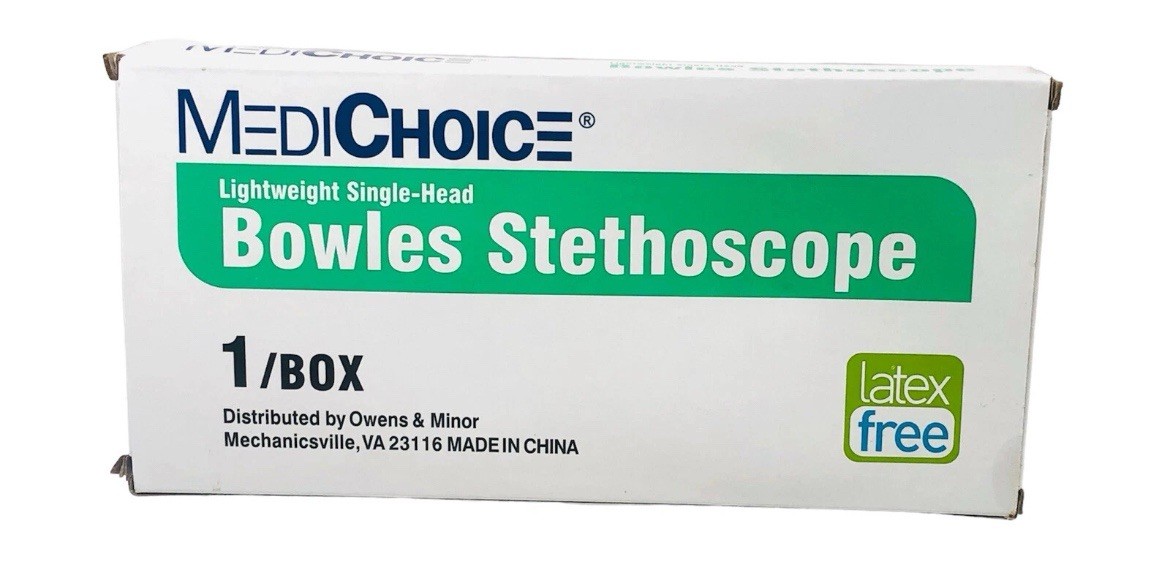 MediChoice- Lightweight Single- Head Bowles Stethoscope, Black - 1 each