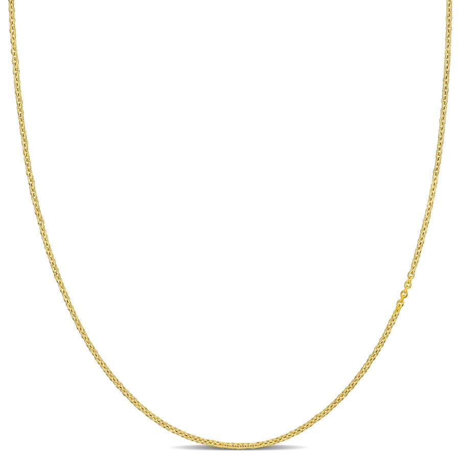 AMOUR 1 mm Round Cable Chain Necklace In 14K Yellow Gold - 18 In