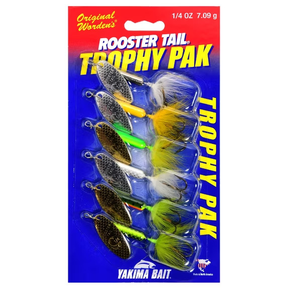 Yakima Bait Worden\'s Rooster Tail Spinner Trophy Fishing Lure Kit, Assorted Colo Yakima Bait Worden\'s Rooster Tail Spinner Trophy Fishing Lure Kit, Assorted Colo