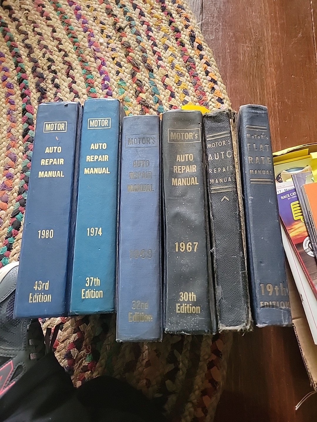 6 Vtg Motors Auto Repair Manual Lot Flat Rate 1947 1948 1967 1969 1974 1980 Car 