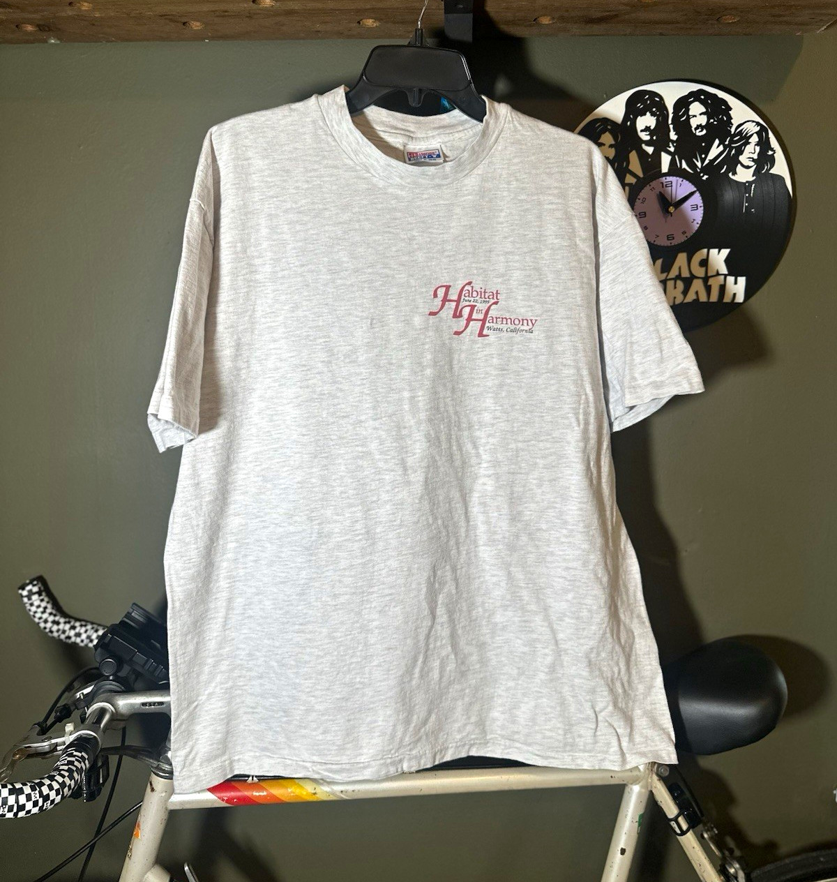 Hanes Beefy-T XL Gray Cotton Knit Crew Neck Short Sleeve Habitat 1995 Tee