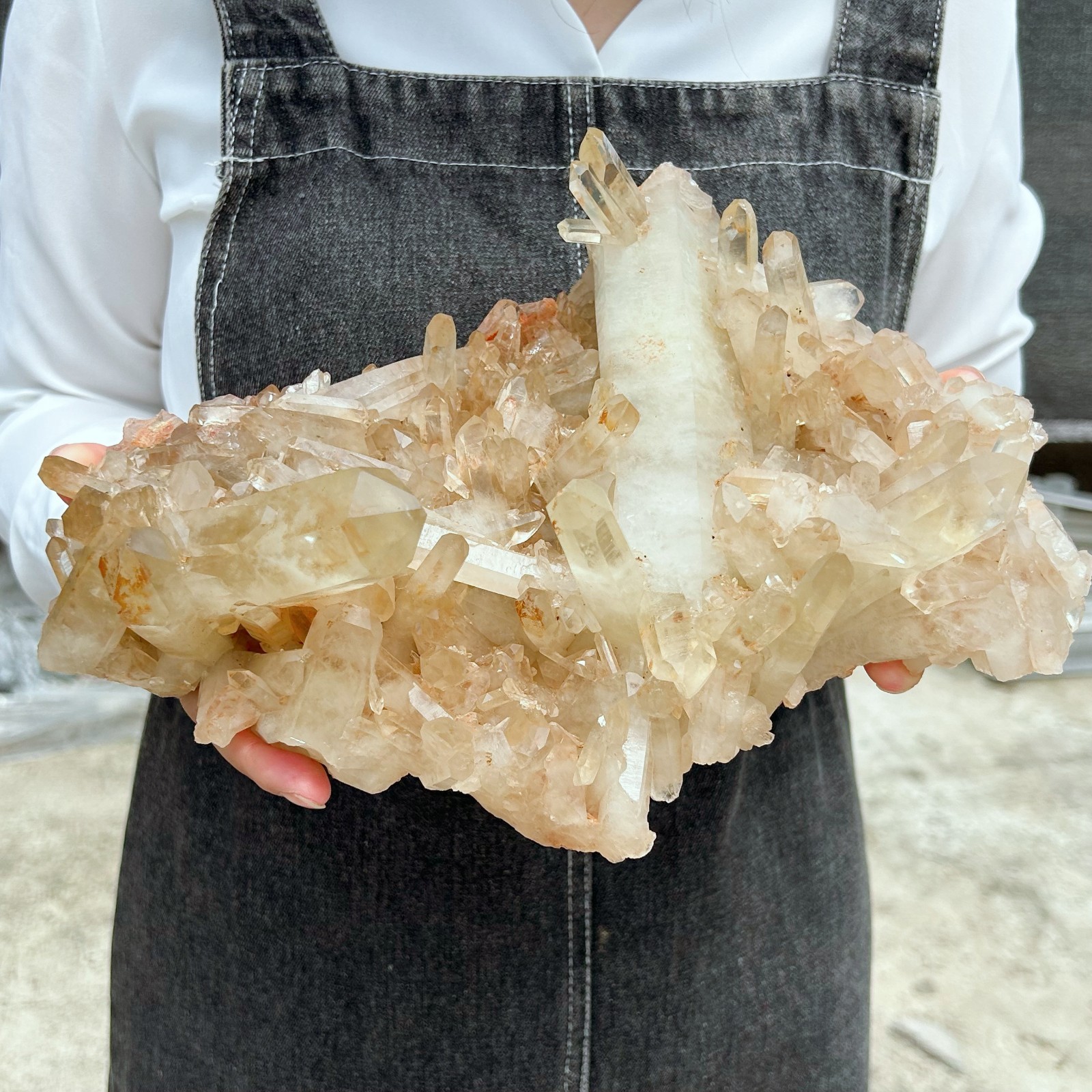 6.1LB Natural Smoky Citrine Quartz Cluster Crystal Mineral Point Healing G7742