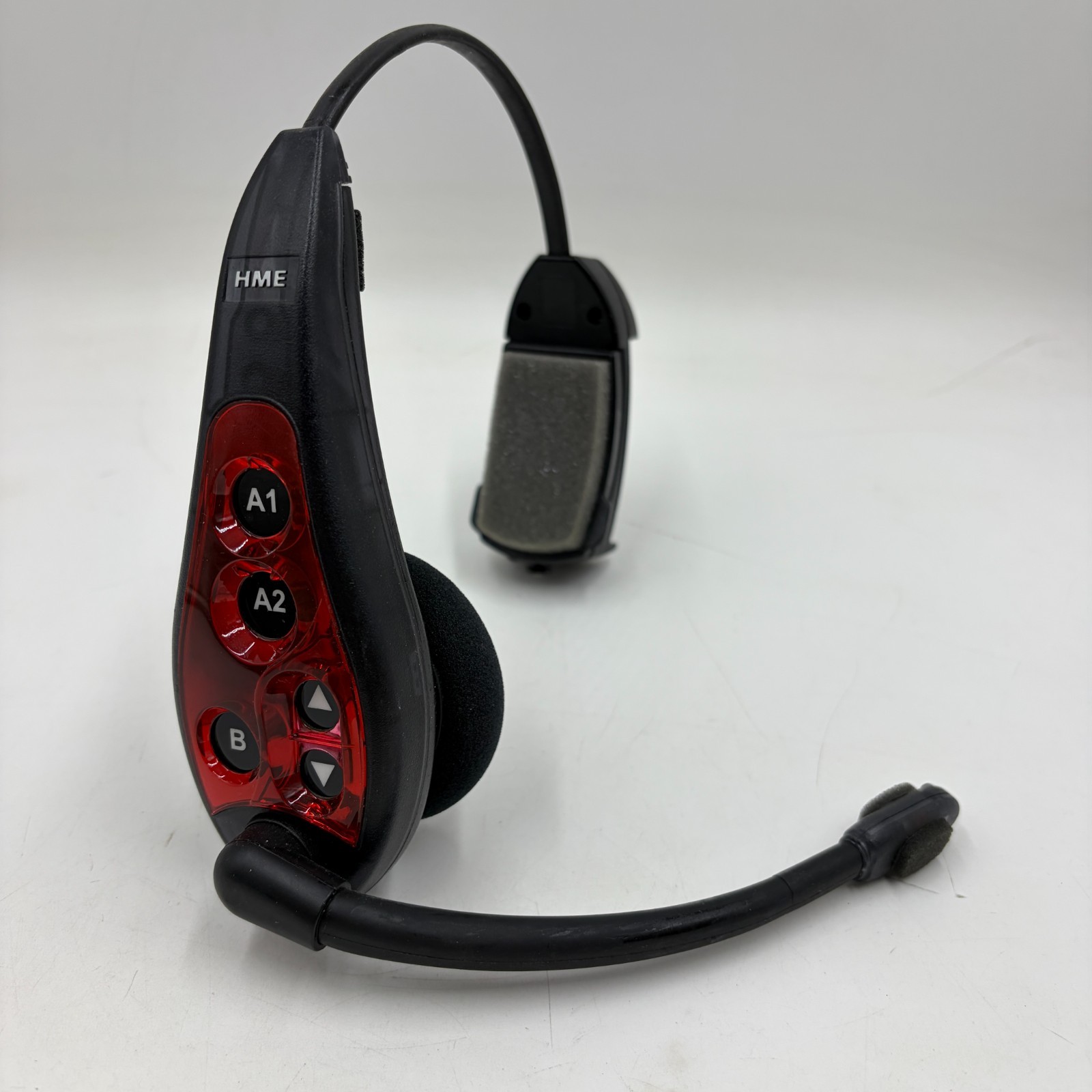 USED HME HS6000 RED Wireless Drive Thru Intercom Headset Works Great NO BATTERY