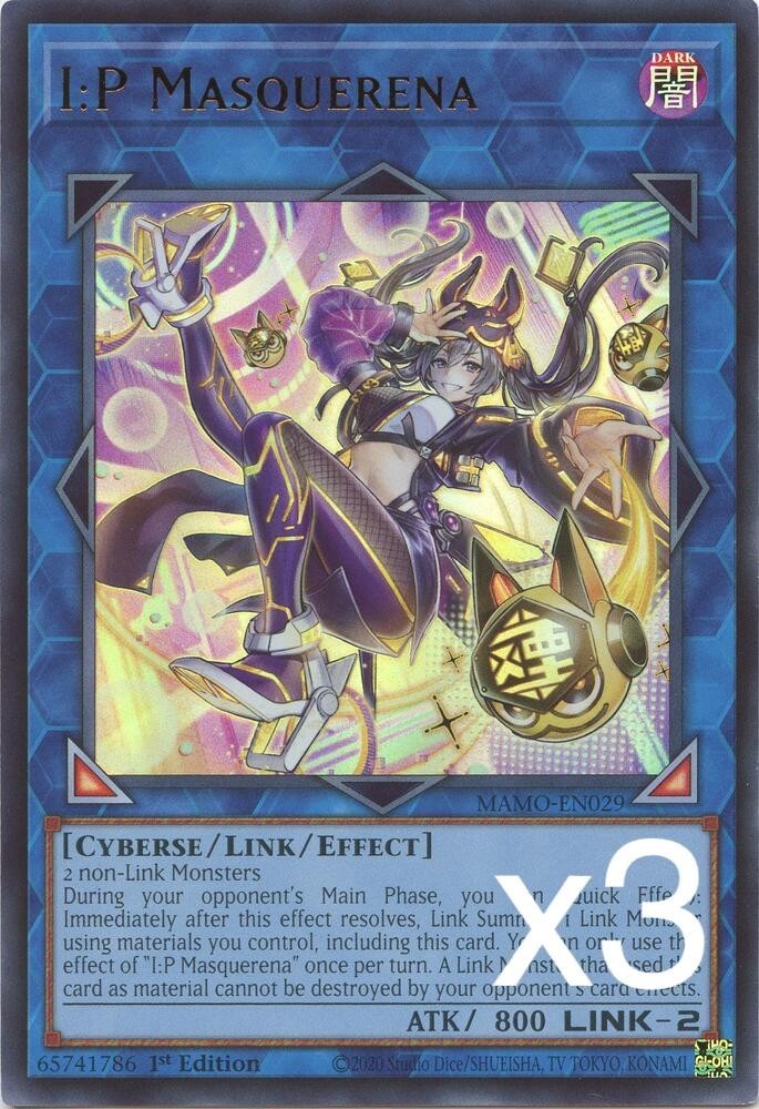 3X Yugioh I:P Masquerena MAMO-EN029 Ultra Rare 1st Edition NM