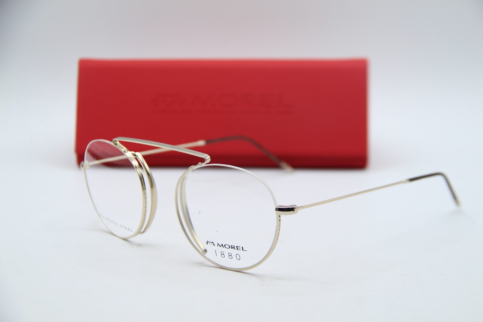 NEW MOREL 1880 60122M DM12 GOLD BROWN AUTHENTIC FRAMES EYEGLASSES 49-20 K1