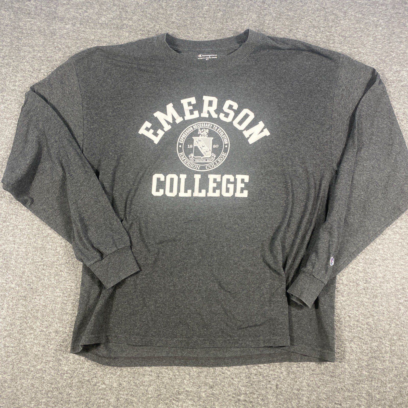Emerson College champion gray long sleeve T-shirt size XL