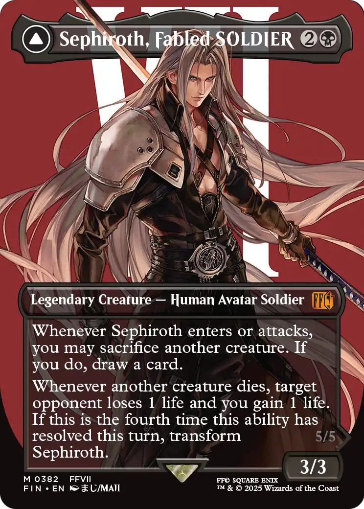 x1 Sephiroth Fabled SOLDIER / One-Winged Angel FIN MTG 382 BORDERLESS MYTHIC 1x x1 Sephiroth Fabled SOLDIER / One-Winged Angel FIN MTG 382 BORDERLESS MYTHIC 1x