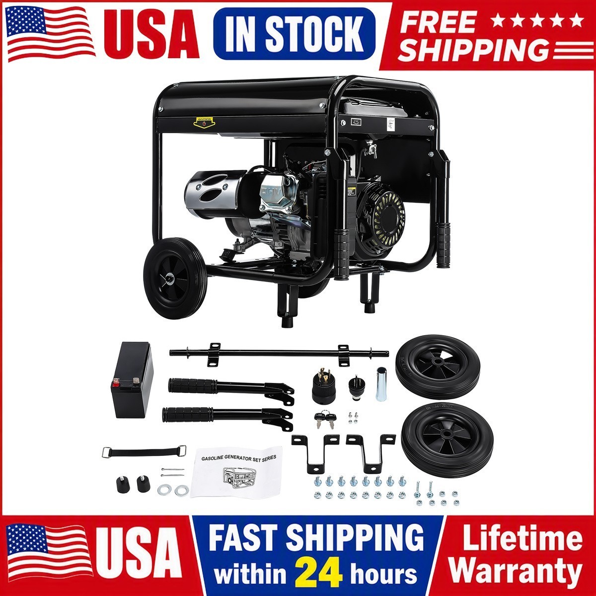 6000W Gas Inverter Generator Electric Start 110V&220V Generators Portable Quiet