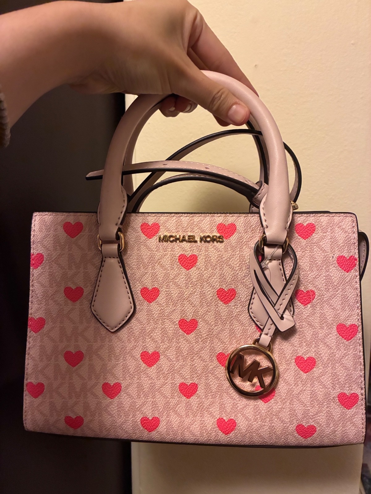 NWT Michael Kors Sheila Small Embellished Signature Logo Satchel Powder Blush NWT Michael Kors Sheila Small Embellished Signature Logo Satchel Powder Blush
