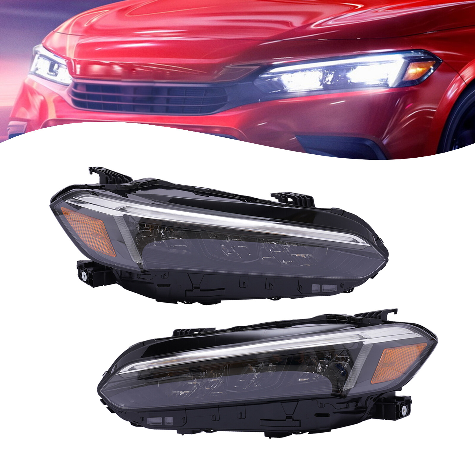For 2022-2025 Honda Civic EX/LX LED Headlight Assembly Headlamps Left/Right Opt.