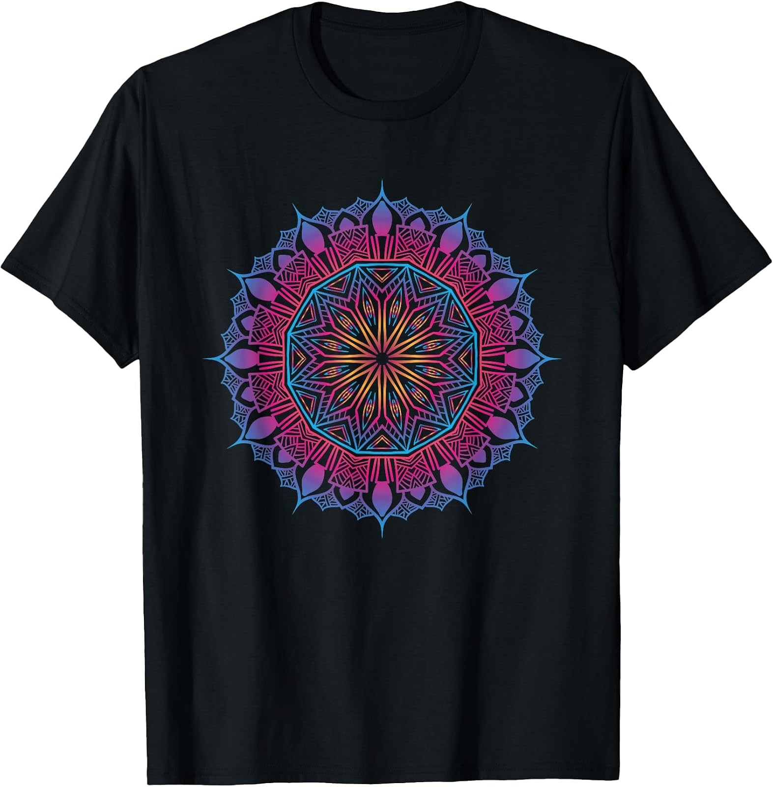 Boho Yoga Tee Featuring Sacred Geometry and Mandala Designs
