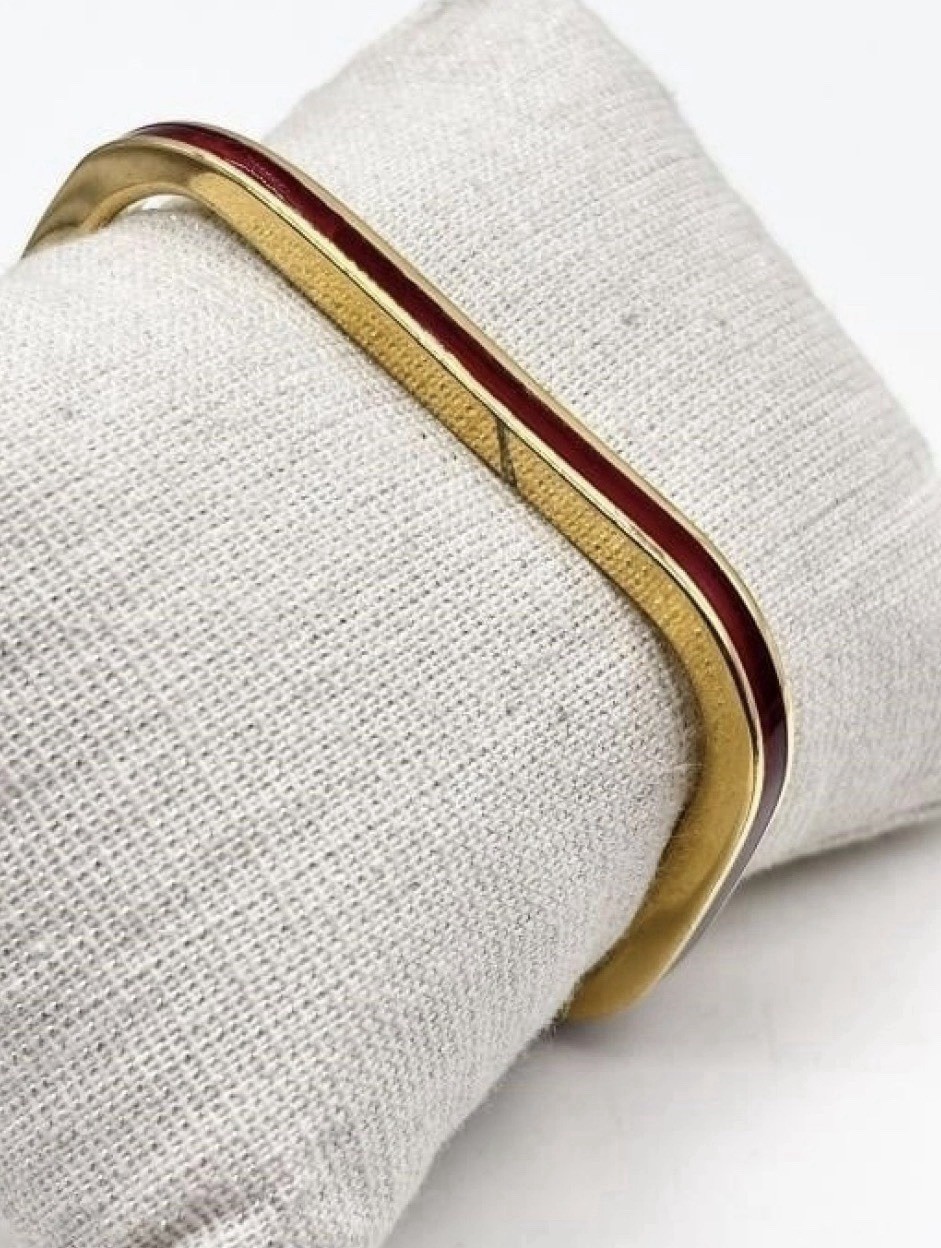 Vintage Gucci Red Enamel Bracelet Cuff Bangle