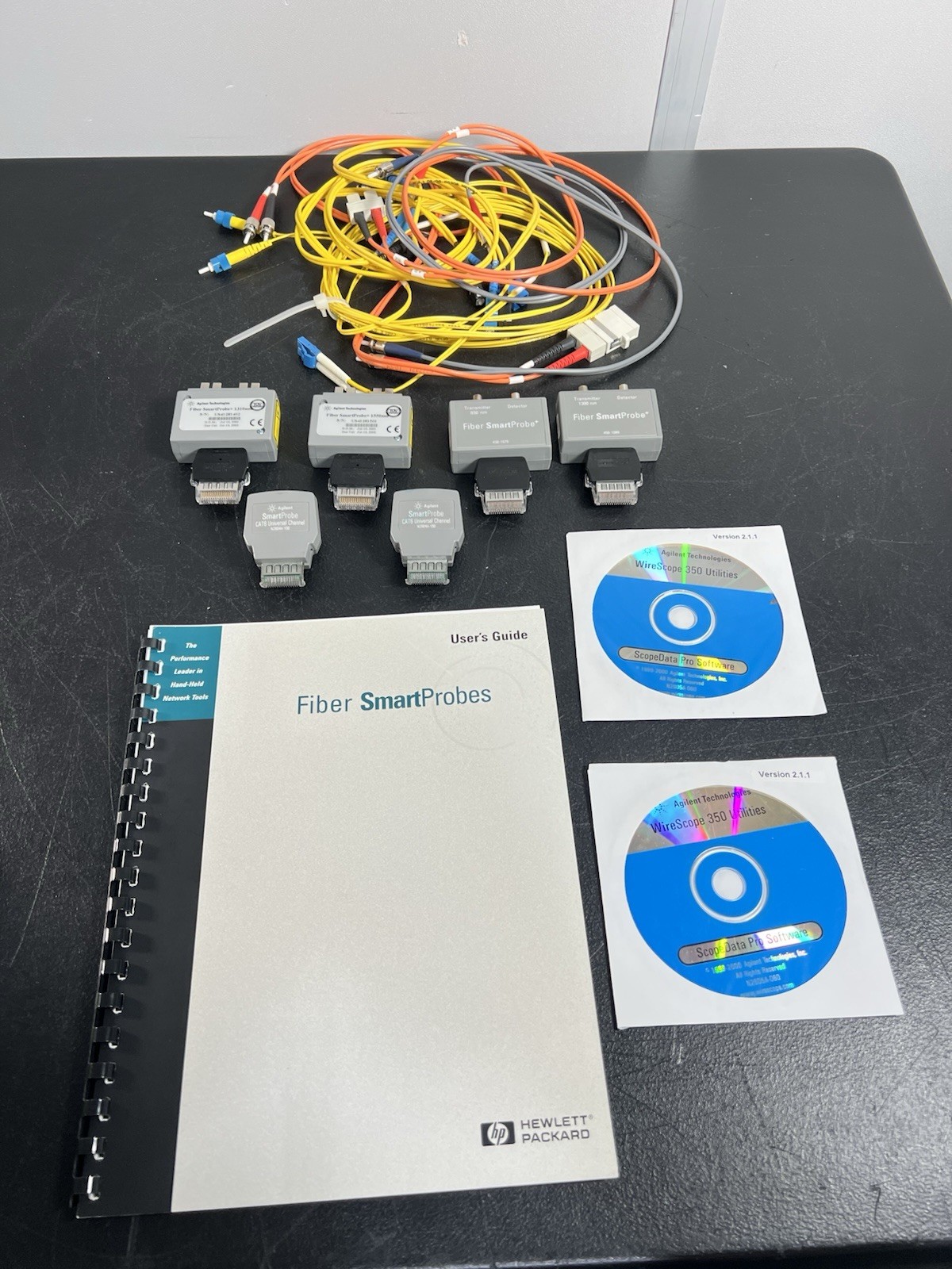 Agilent Fiber SmartProbe+ 850 1300 1310 1550nm MM SM Set WireScope 350 155 Lot Agilent Fiber SmartProbe+ 850 1300 1310 1550nm MM SM Set WireScope 350 155 Lot