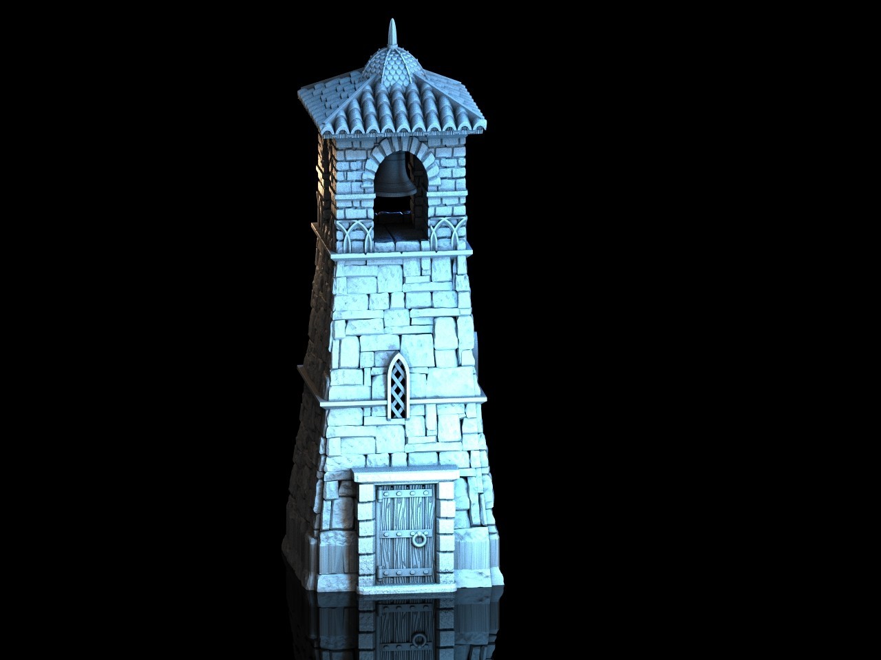 Tabletop Terrain Medieval Fantasy Signal Bell Tower Dnd RPG Wargame Skirmish 32m