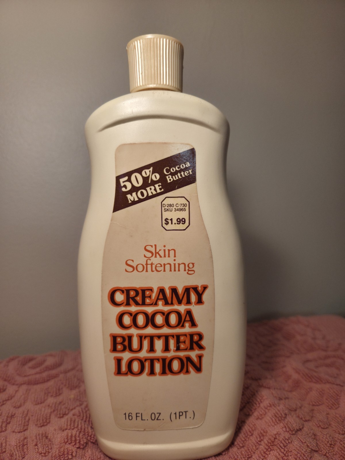 Vintage Lotion Wolworth Creamy Cocoa Butter Partial Half 16 Oz Bottle Rare