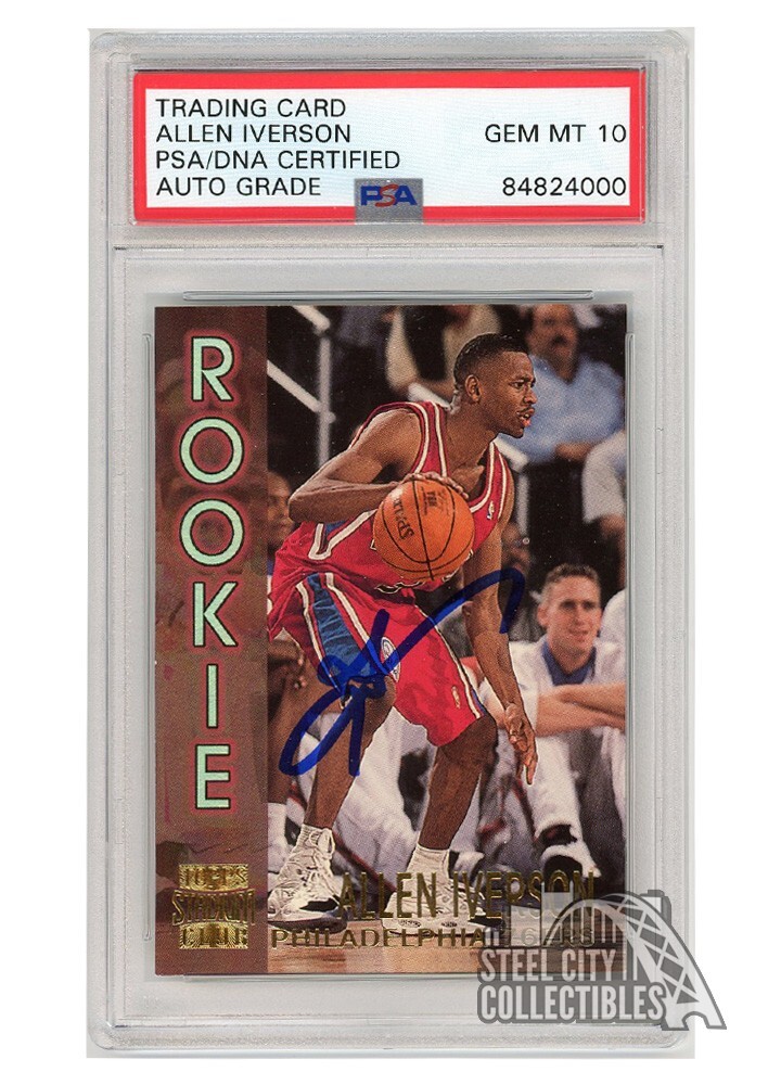 Allen Iverson 1996-97 Topps Stadium Club Autograph Rookie Card #R16 PSA/DNA 10
