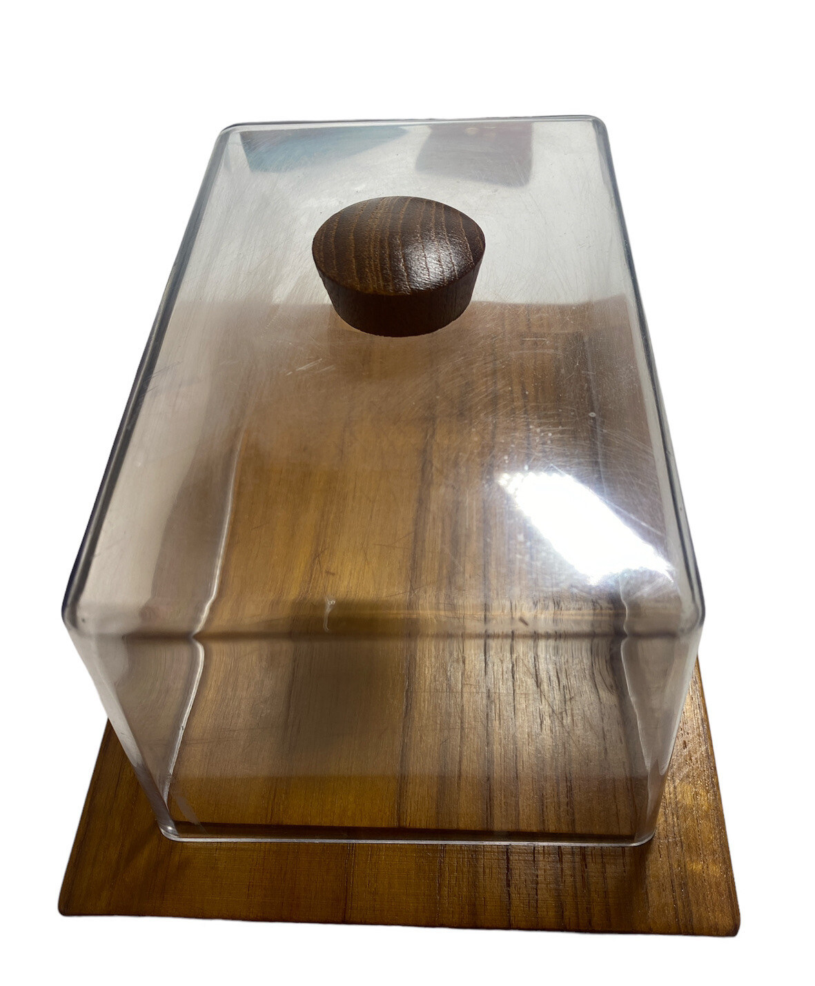Karl Holmberg AB Scandinavian Mid Century Teak Cheese Board w/Plastic Cover Karl Holmberg AB Scandinavian Mid Century Teak Cheese Board w/Plastic Cover