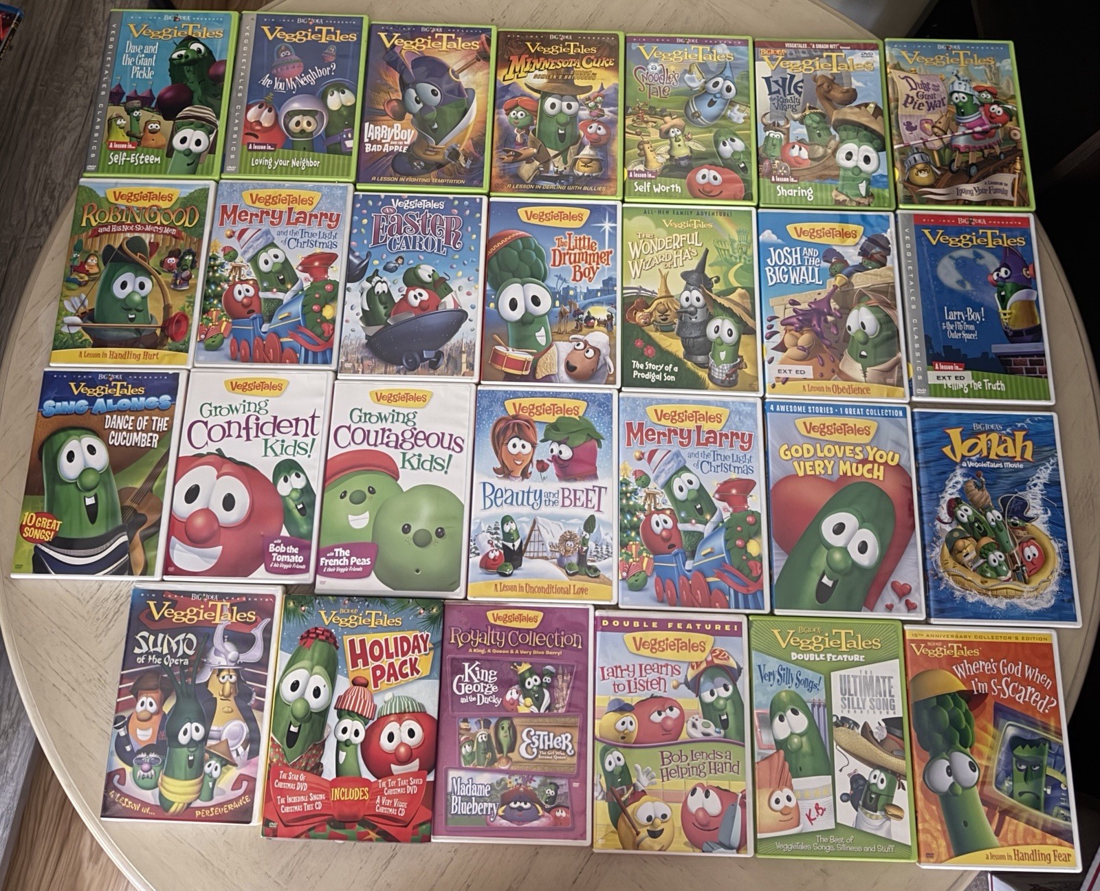 34 VeggieTales Stories DVD Lot Christian Holiday Larry Esther Easter Madame