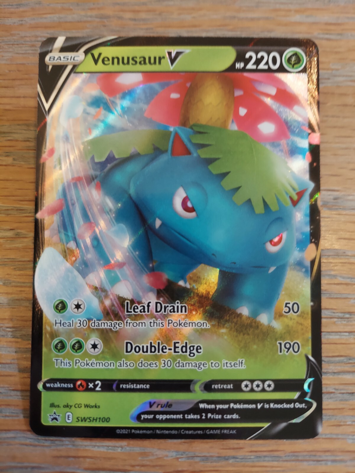 Venusaur V SWSH100 NM Full Art Promo Rare Pokemon Card