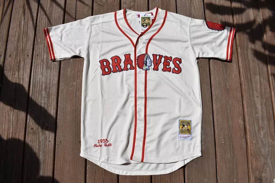 BOSTON BRAVES 1935 BABE RUTH CREAM Stitched Throwback Jersey Size XL NWT BOSTON BRAVES 1935 BABE RUTH CREAM Stitched Throwback Jersey Size XL NWT
