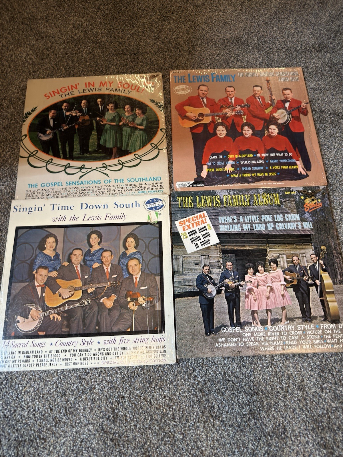 Estate Sale The Lewis Family 4 Vinyl LP Lot Gospel Stereo Estate Sale The Lewis Family 4 Vinyl LP Lot Gospel Stereo