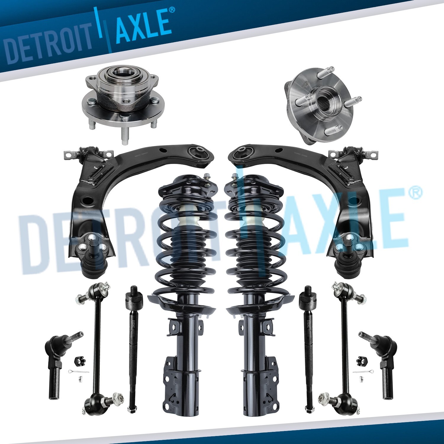 12pc Front Struts Lower Control Arm Bearing Hubs Kit for Chevy Cobalt Pontiac G5