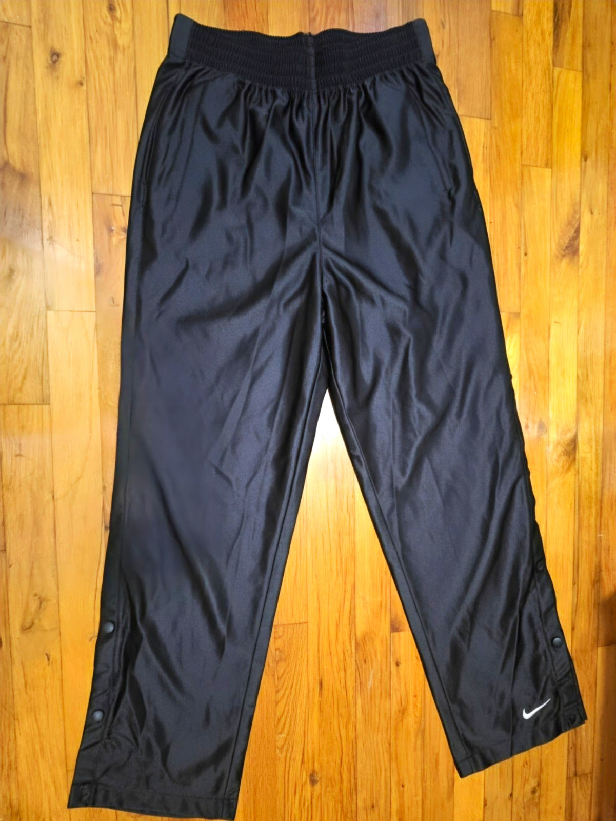 Vintage 90s Nike Team Sports Tear Away Snap Pants Black Men\'s Large L Warm Up