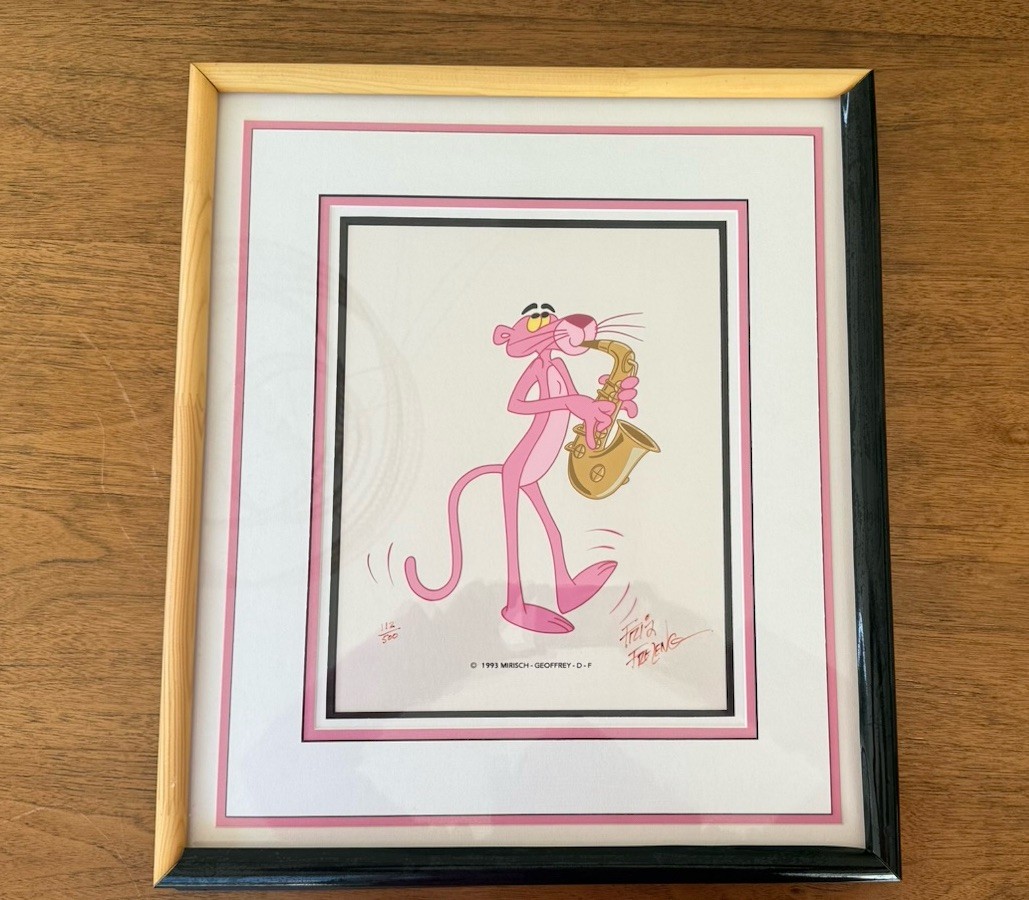 Friz Freleng Signed Pink Panther Limited Edition Print 112/300 w/ COA Framed